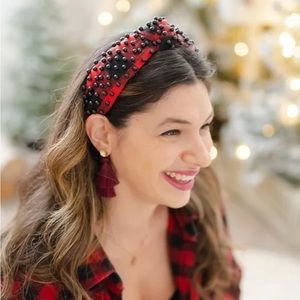 NWOT CosaBella Buffalo Plaid with Black  Pearls